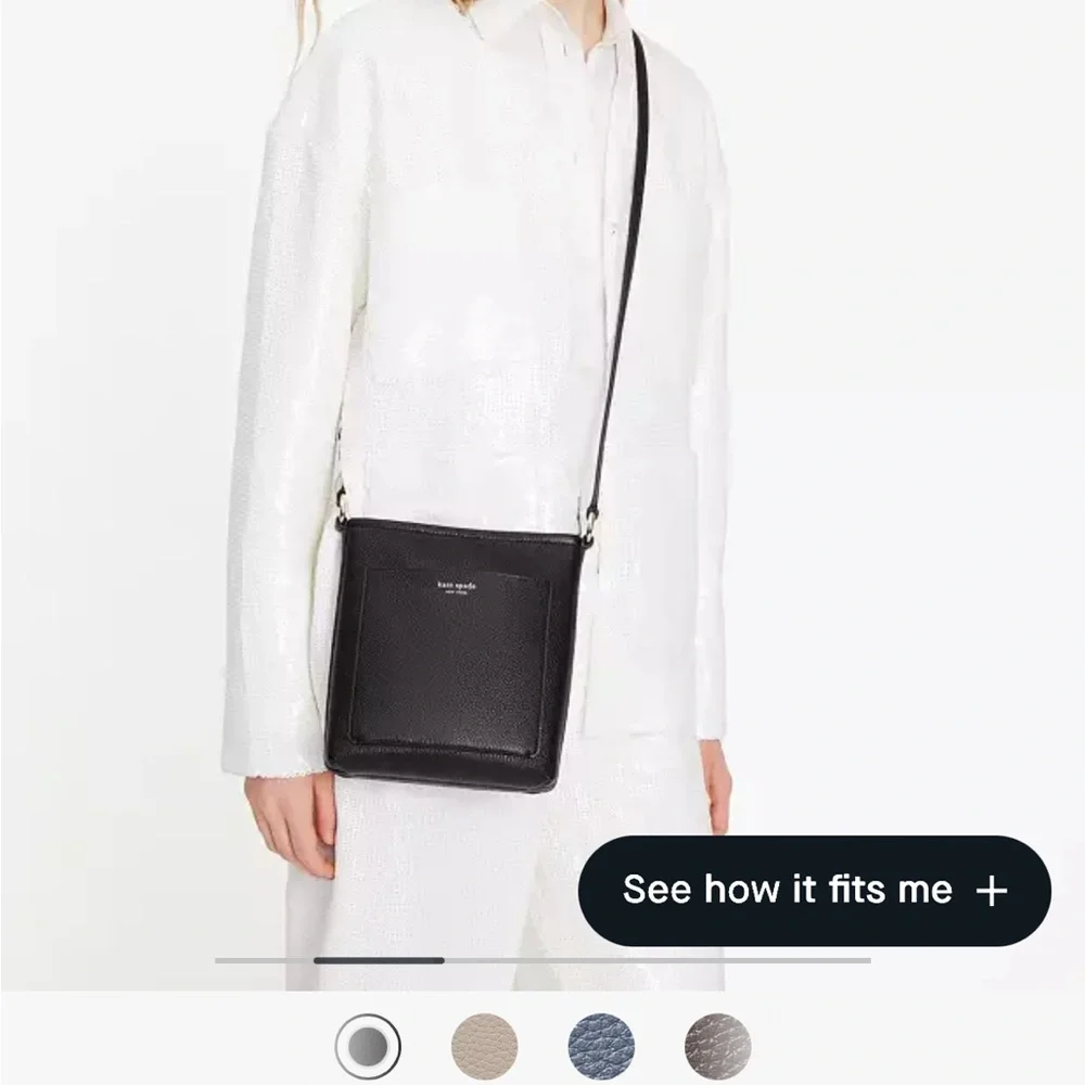 Brand new!  Kate Spade Black Leather Crossbody Bag - Picture 6 of 13